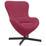 vidaXL Fauteuil œuf Rouge bordeaux Velours