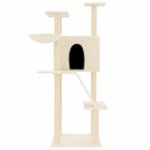 vidaXL Arbre à chat avec griffoirs en sisal crème 143 cm
