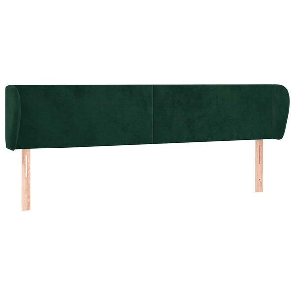 vidaXL Tête de lit avec oreilles Vert foncé 183x23x78/88 cm Velours