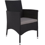 Tectake salon de jardin 8 places avec housse de protection - noir/gris