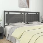 vidaXL Tête de lit Gris 205 5x4x100 cm Bois massif de pin