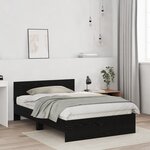 vidaXL Cadre de lit avec tête de lit Chêne noir 120 x 190 cm