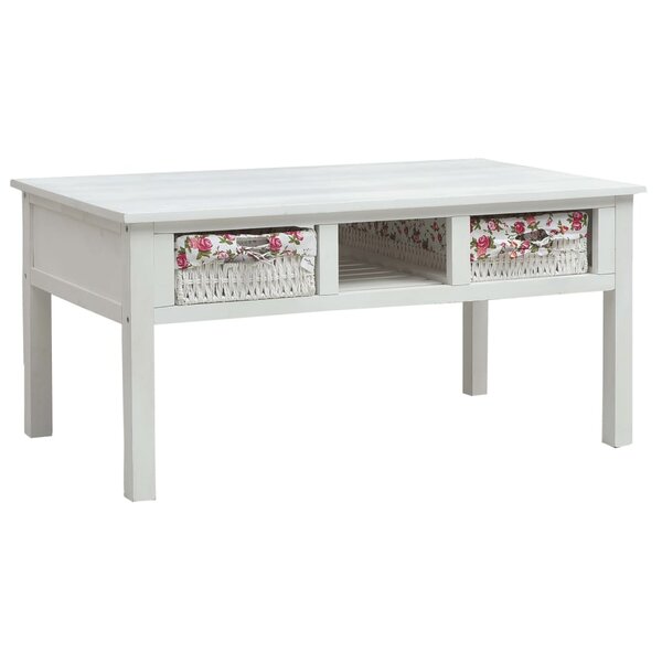 vidaXL Table basse Blanc 99 5x60x48 cm Bois