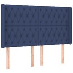 vidaXL Sommier à lattes de lit matelas et LED Bleu 140x200 cm Tissu
