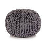 vidaXL Pouf tricoté à la main Coton 50 x 35 cm Gris