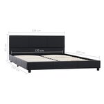 vidaXL Cadre de lit Noir Similicuir 120 x 200 cm