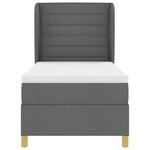 Lit Box Spring vidaXL avec matelas gris foncé 100x200 cm en tissu