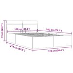 vidaXL Cadre de lit à rangement avec LED gris similicuir 120x200 cm