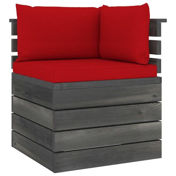 vidaXL Canapé d'angle palette de jardin avec coussin Bois de pin