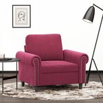vidaXL Fauteuil Rouge bordeaux 60 cm Velours