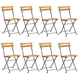 vidaXL Chaises pliables de jardin lot de 8 Acier bois d'acacia massif