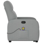 vidaXL Fauteuil de massage inclinable Gris clair Tissu