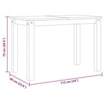 vidaXL Table à manger Panama blanc 112x60x75 cm bois massif de pin