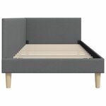 vidaXL Cadre de lit d'angle avec tête de lit Gris foncé 80 cm x 200 cm