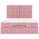 vidaXL Cadre de lit ottoman avec matelas rose 140x190 cm velours