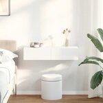 vidaXL Étagère murale avec tiroirs blanc 80x33x17 cm bois d'ingénierie