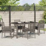 vidaXL Ensemble de salle à manger pour jardin 5 Pièces Gris Poly rotin