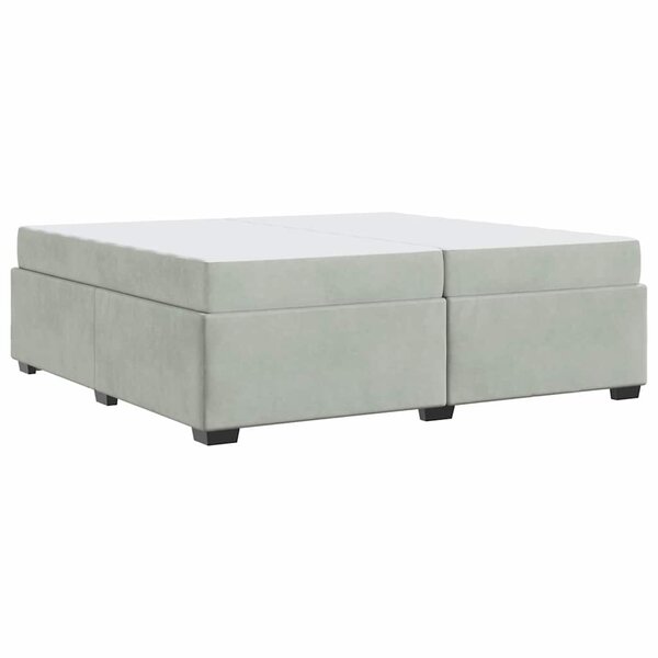 vidaXL Cadre de lit avec matelas Gris clair 200 x 200 cm Velours
