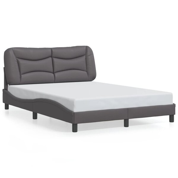 vidaXL Cadre de lit sans matelas Hvar gris 140x200 cm similicuir