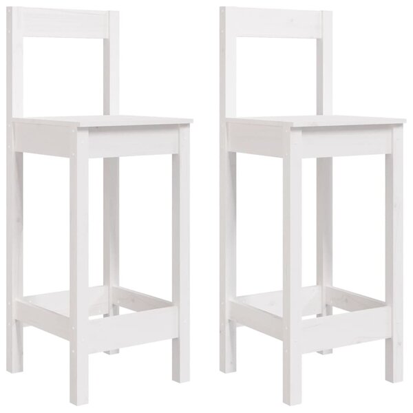 vidaXL Chaises de bar lot de 2 blanc 40x41 5x112 cm bois de pin solide