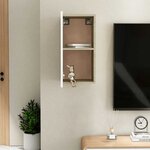 vidaXL Meuble TV Blanc et chêne sonoma 30 5x30x60 cm Bois d’ingénierie