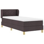 vidaXL Lit à Ressorts avec Matelas Crème 90x200 cm Tissu Marron foncé
