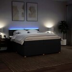 vidaXL Sommier à lattes de lit avec matelas Noir 200x200 cm Tissu