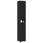 vidaXL Cabinet de salle de bain avec étagère Noir 30 5 x 30 x 195 cm
