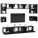 vidaXL Ensemble meuble TV 8 Pièces Chêne noir Bois d'ingénierie