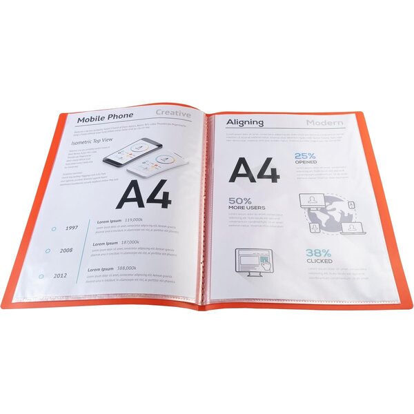 Protège-documents en polypropylène souple OPAK 20 vues - A4 Rouge x 25 EXACOMPTA