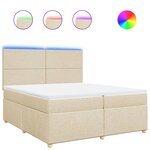 vidaXL Sommier à lattes de lit avec matelas Crème 200x200 cm Tissu