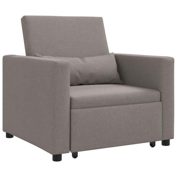 vidaXL Canapé-Lit Convertible 3-en-1 en Tissu Taupe