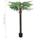 vidaXL Palmier Phoenix artificiel avec pot 215 cm Vert