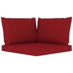 vidaXL Canapé palette de jardin 2 places et coussins bordeaux Pinède