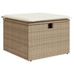 vidaXL Set de canapé de jardin 7 pièces avec coussins Beige Poly Rattan
