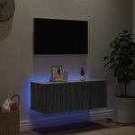 vidaXL Meuble TV mural avec lumières LED sonoma gris 80x35x31 cm