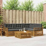 vidaXL Ensemble de canapés d'extérieur 5 Pièces Naturel et Anthracite