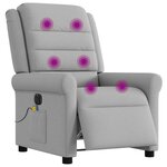 vidaXL Fauteuil de massage inclinable électrique gris nuage tissu