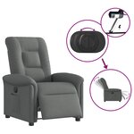vidaXL Fauteuil inclinable électrique Gris foncé Tissu