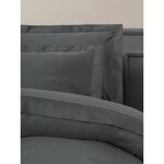 Parure de lit Satiné coton - housse de couette 220 x 240 + 2 taies d'oreiller 60 x 60 - Anthracite