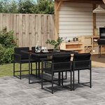 vidaXL Ensemble à manger de jardin coussins 5Pièces Noir Résine tressée