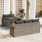 vidaXL Ensemble de canapé de jardin 6 Pièces Gris Poly rotin