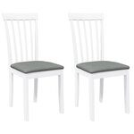 vidaXL Chaises à manger coussins 2 Pièces blanc bois massif caoutchouc