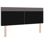 vidaXL Tête de lit LED Gris 160 cm Cuir synthétique