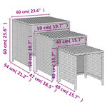 vidaXL Tables gigognes 3 Pièces marron résine tressée