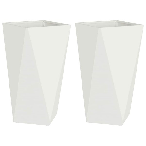 vidaXL Jardinière 2 Pièces Blanc 40 x 40 x 75 cm Acier
