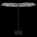 vidaXL Parasol à double tête avec LED blanc sable 316x240 cm