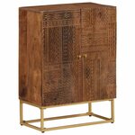 vidaXL Buffet noir 55x30x76 cm bois massif de manguier et fer