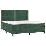 vidaXL Sommier à lattes de lit matelas et LED Vert foncé 180x200 cm