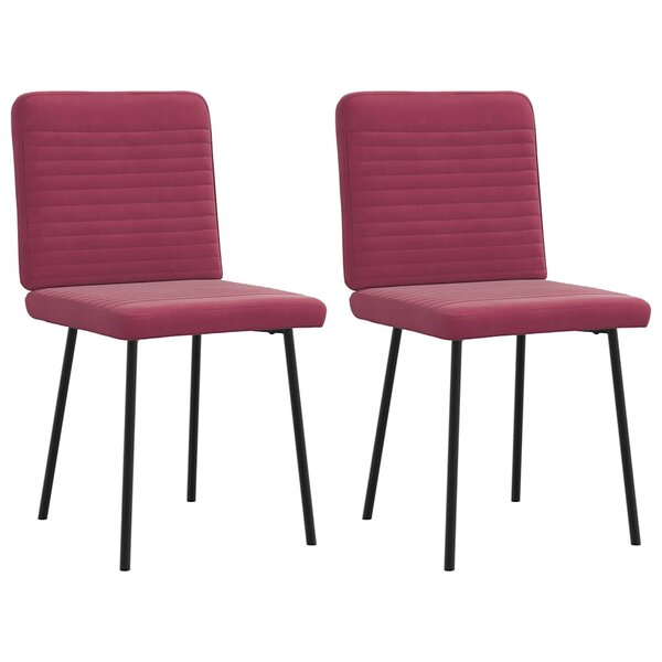 vidaXL Chaises à manger lot de 2 Rouge bordeaux Velours